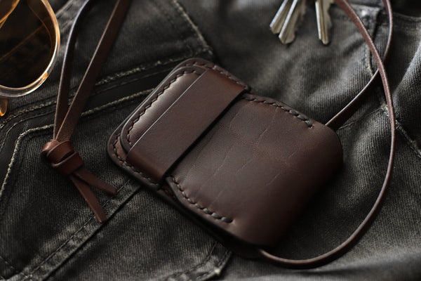 Rugged Brown Leather Wallet with Lanyard - made by OCHRE handcrafted