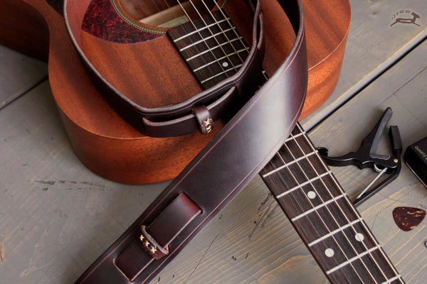 Adjustable Leather Guitar Strap - OCHRE handcrafted
