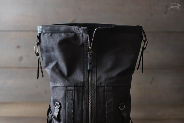 Black Canvas Rolltop Rucksack - OCHRE handcrafted