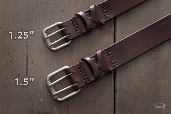 Dark brown leather belts custom size - OCHRE handcrafted