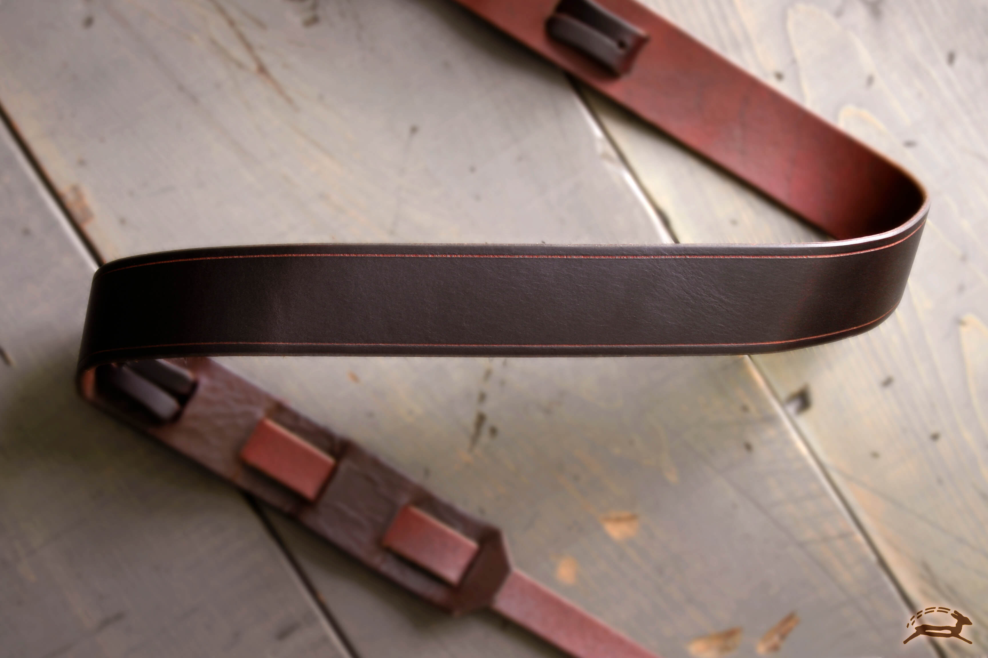 Leather Guitar Strap With Decorative Trim - OCHRE handcrafted