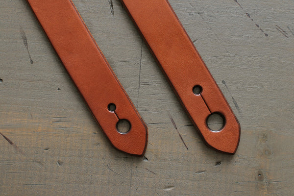 OCHRE HANDCRAFTED GUITAR STRAP WITH XL KEYHOLE FOR ENDPIN JACKS