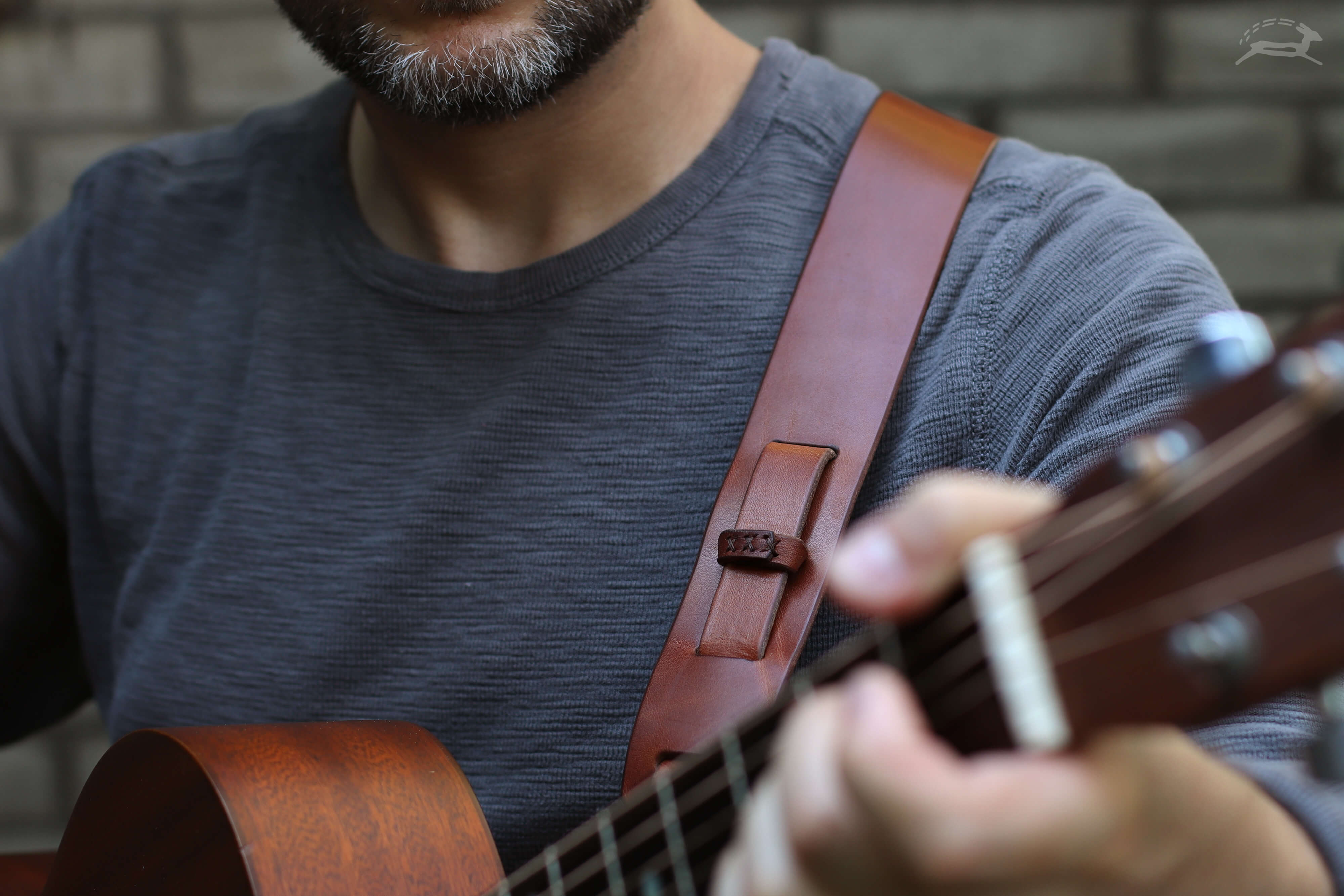 Slim Vintage Guitar Strap - OCHRE handcrafted