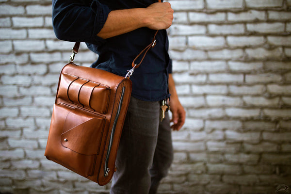 BROWN LEATHER SATCHEL BAG - OCHRE HANDCRAFTED
