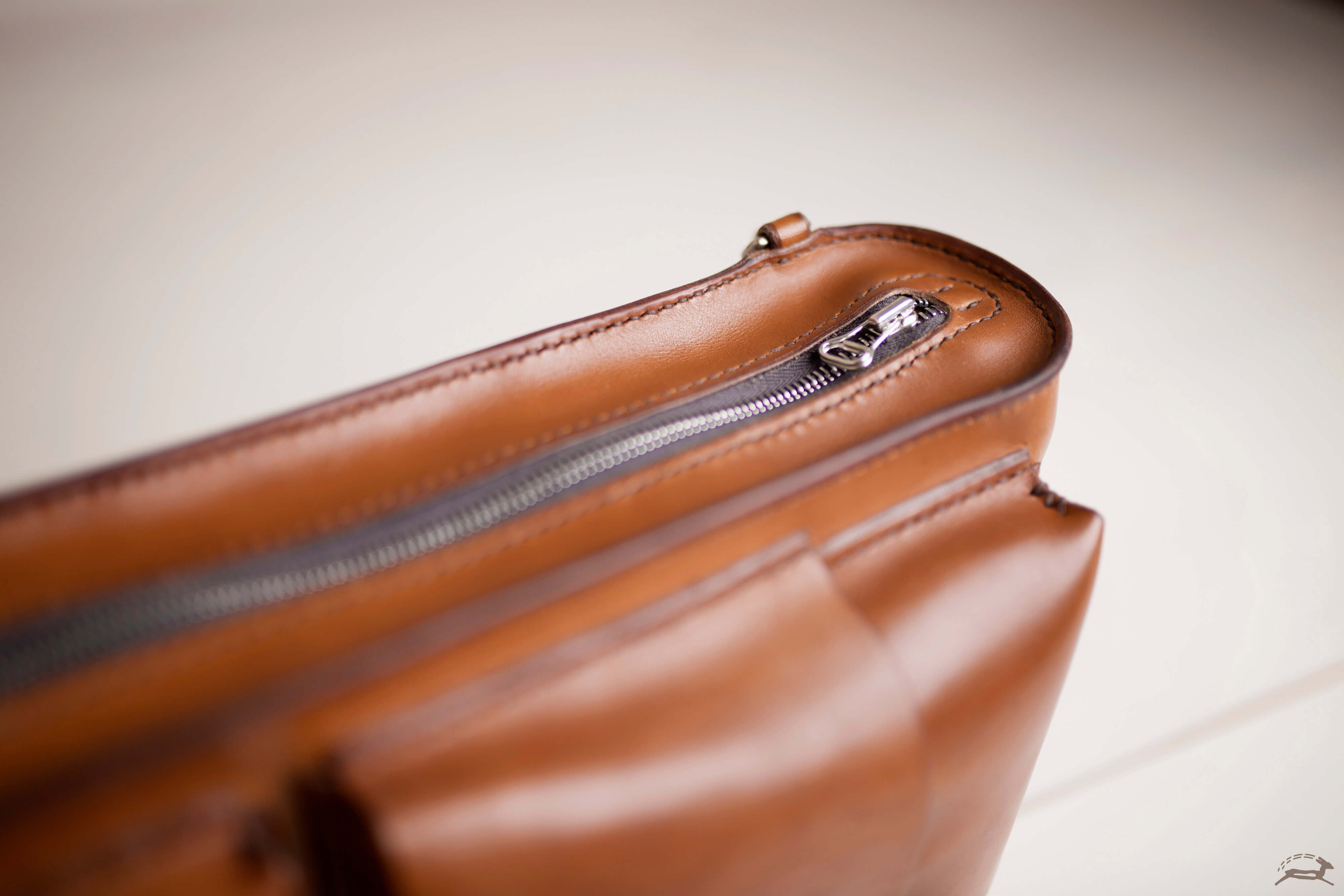 brown leather zipper satchel - OCHRE handcrafted