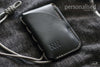 black leather card wallet with custom monogram - OCHRE handcrafted
