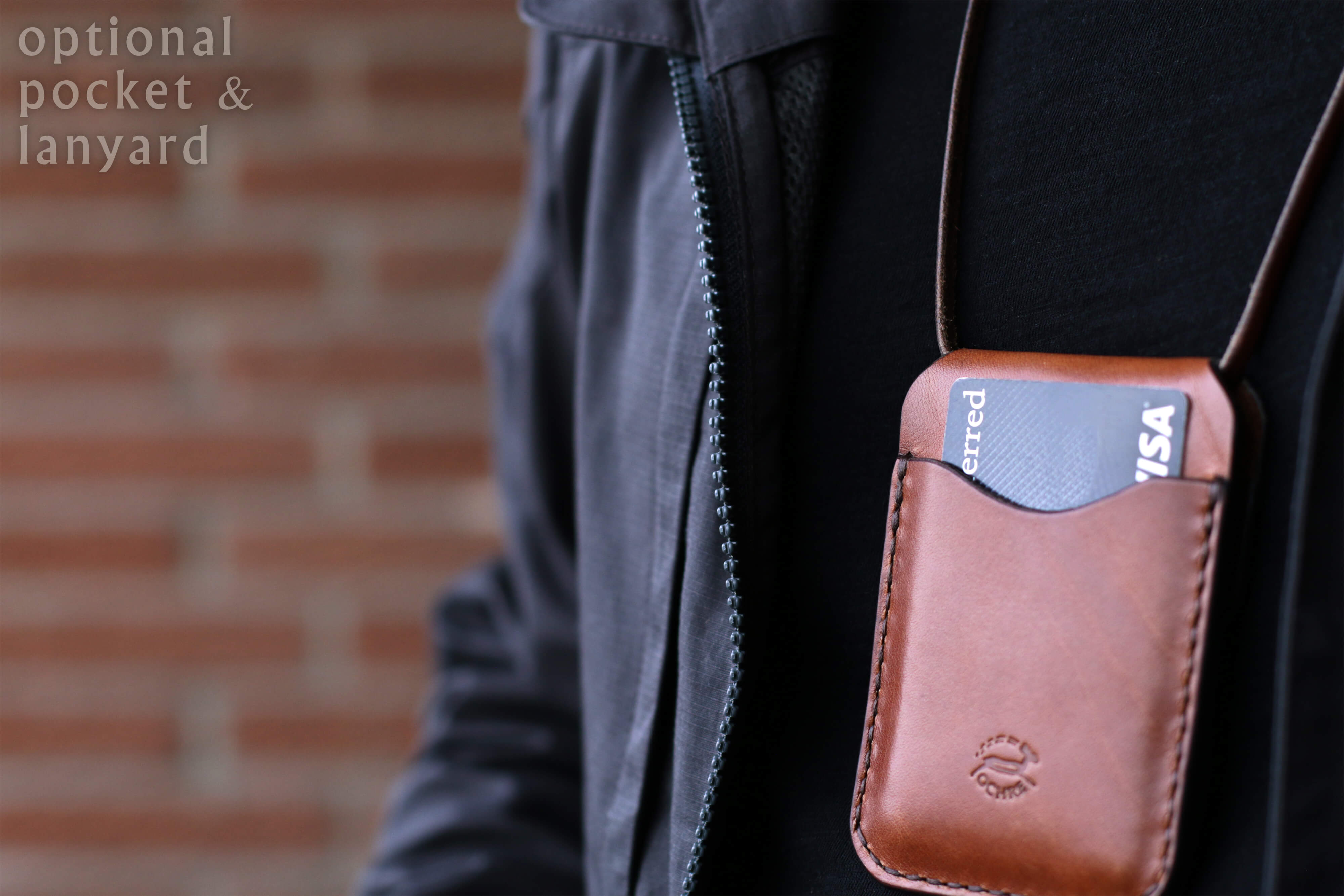 leather wallet with matching lanyard edc - OCHRE handcrafted