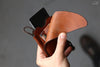 minimalist card wallet brown leather - OCHRE handcrafted