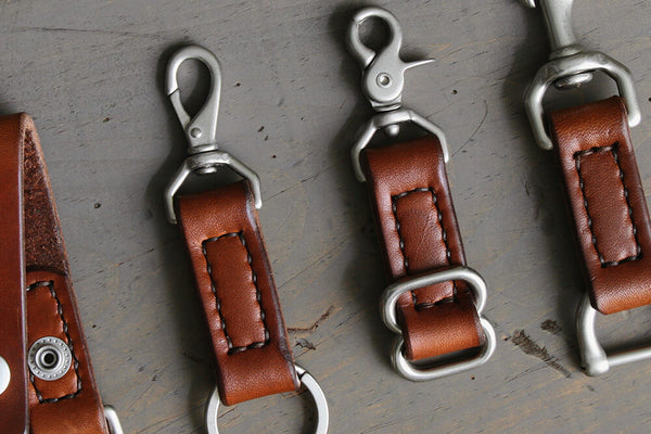 handmade leather key fobs - ochre handcrafted