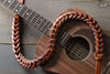 3d guitar strap in light beautiful brown harness leather - OCHRE handcrafted