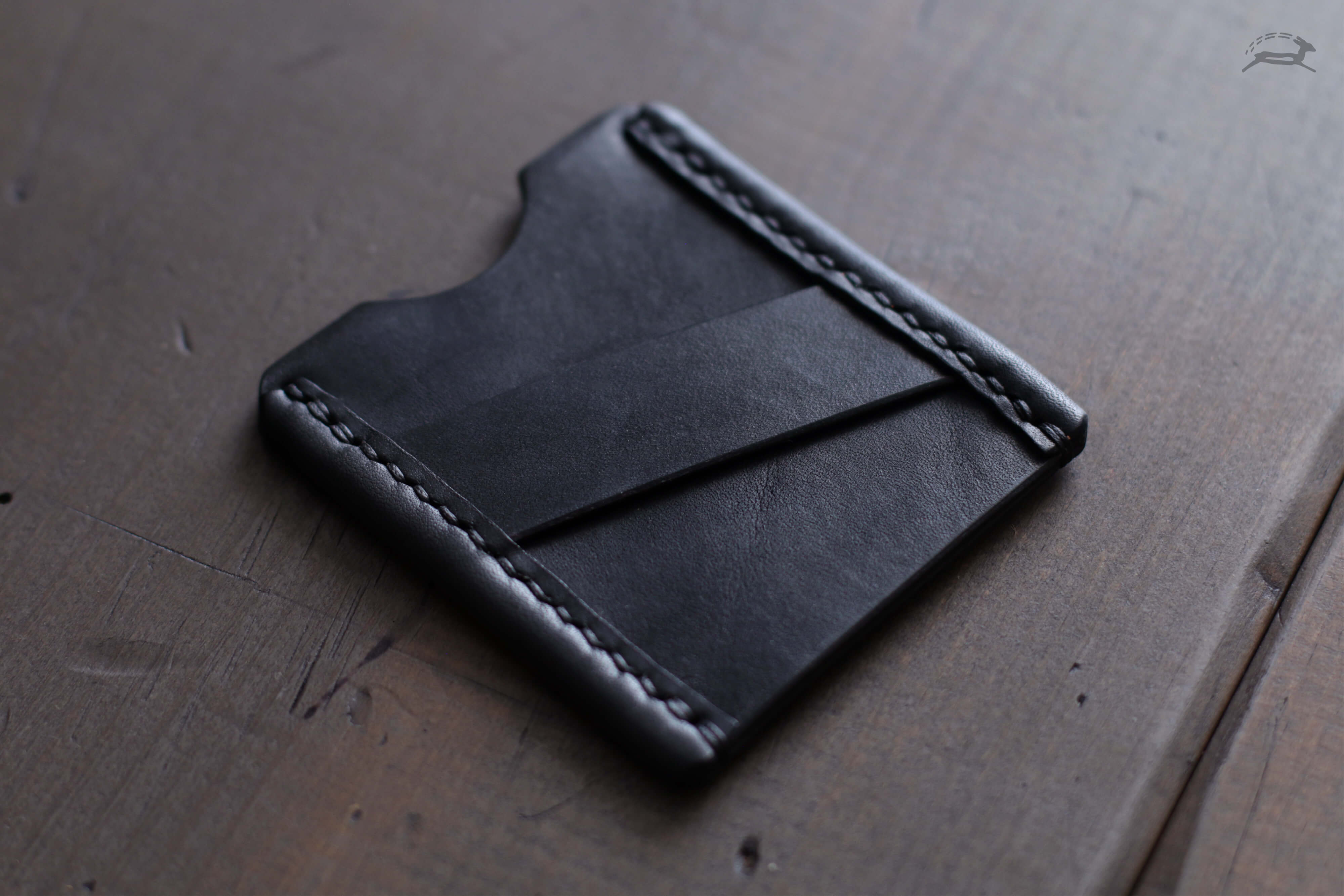 Black Leather Card Sleeve - OCHRE handcrafted