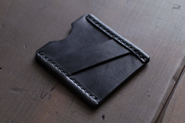 Black Leather Card Sleeve - OCHRE handcrafted