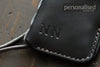 Black Leather Card Wallet with Personalized initials - OCHRE handcrafted