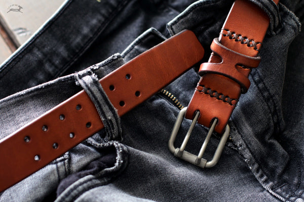Brown Leather Belt - OCHRE handcrafted