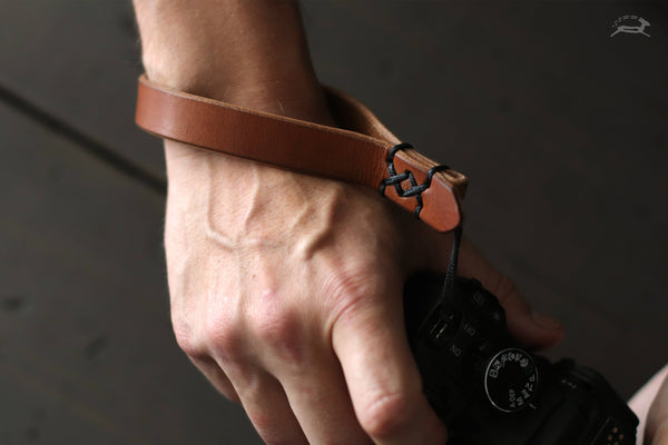Camera Wrist Strap brown leather - OCHRE handcrafted
