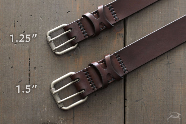 Dark brown leather belts custom size - OCHRE handcrafted