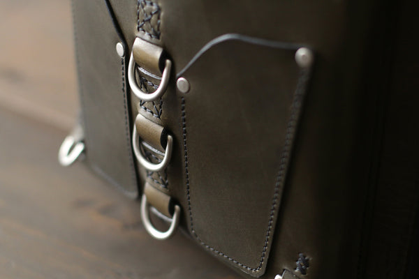 GREEN BAG WITH NICKEL HARDWARE