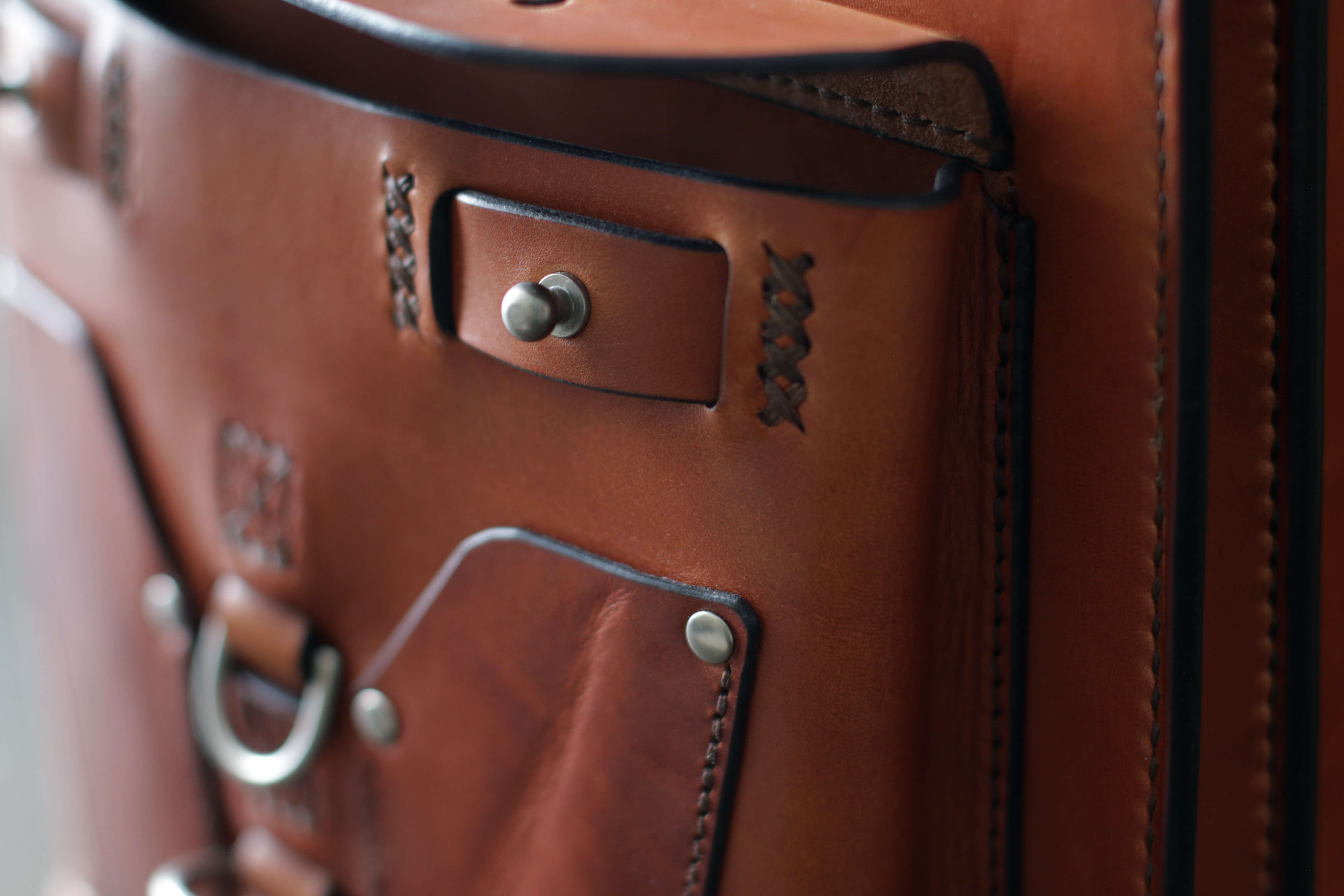 Leather Backpack With Pocket - OCHRE handcrafted