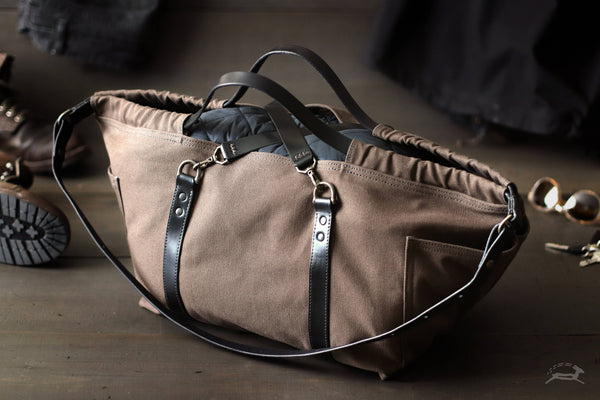 Leather and Canvas Duffel Bag - OCHRE handcrafted