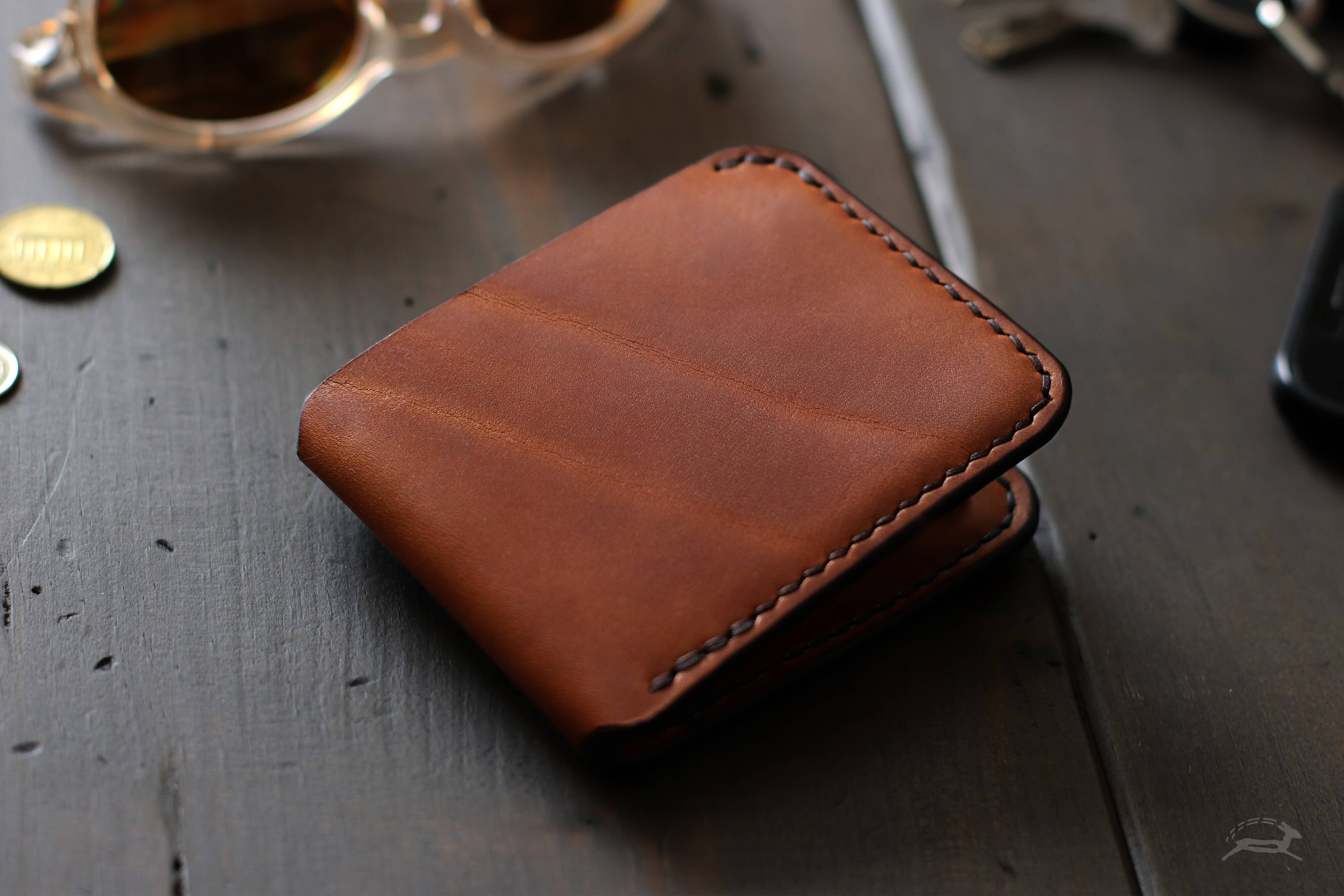 Leather edc billfold pocket dump - OCHRE handcrafted