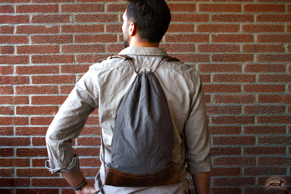 Canvas Drawstring Backpack - OCHRE handcrafted