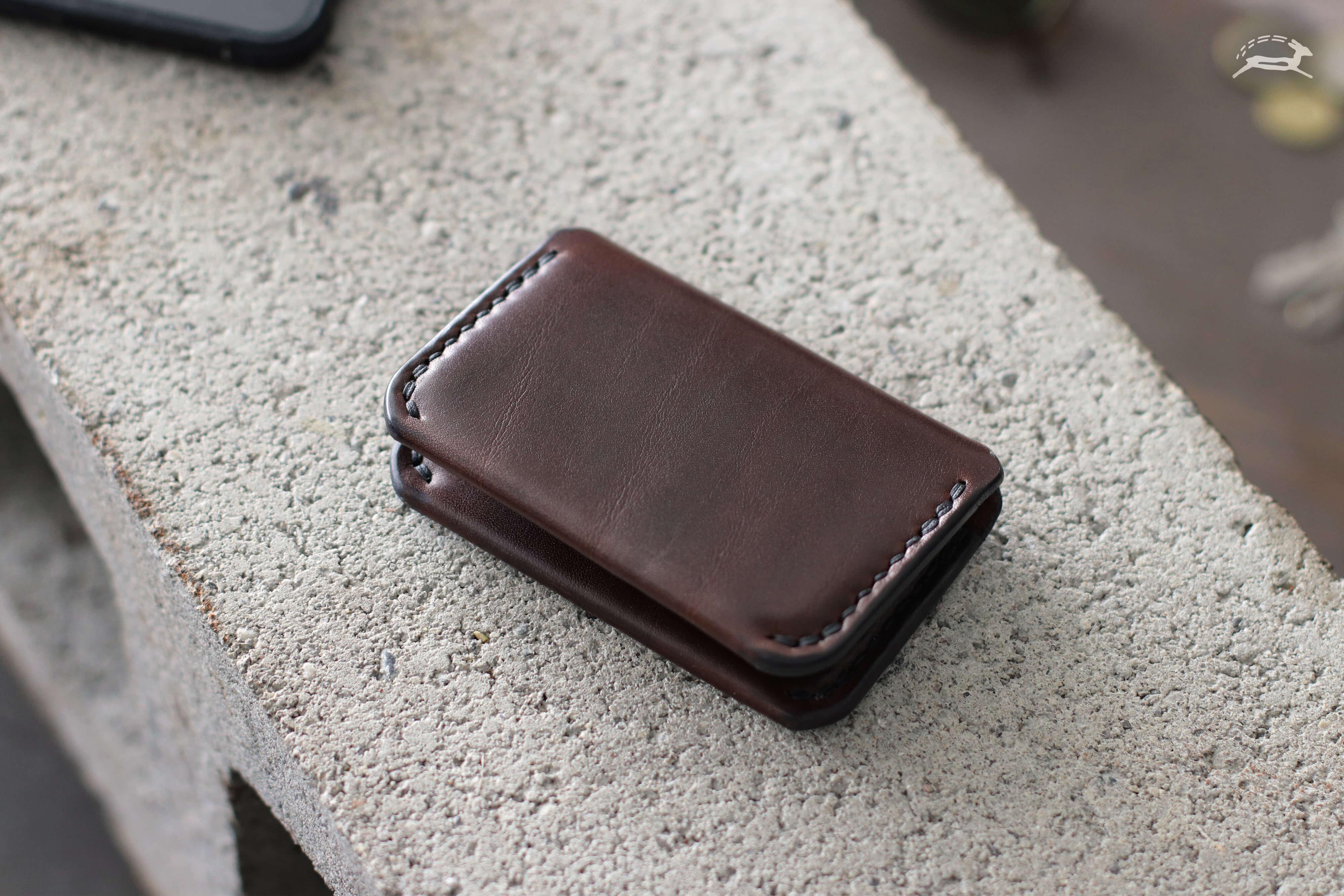 Minimalist Card Wallet Dark brown Leather - OCHRE handcrafted