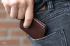Slim Brown Leather Card holder - OCHRE handcrafted