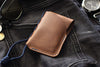 Tan leather wallet with blue paracord lanyard - OCHRE handcrafted