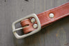 Thin Leather Belt with matte-nickel buckle - OCHRE handcrafted