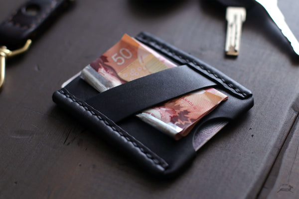 black leather money clip - OCHRE handcrafted