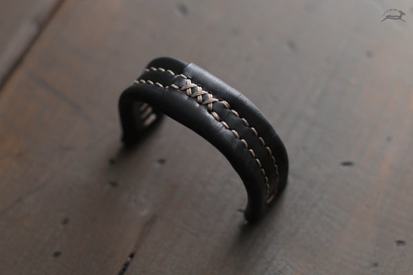 black stitched watch band - OCHRE Handcrafted