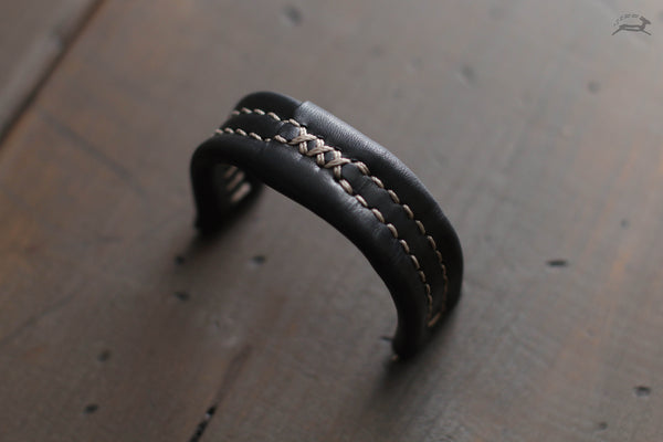 black stitched watch band - OCHRE handcrafted
