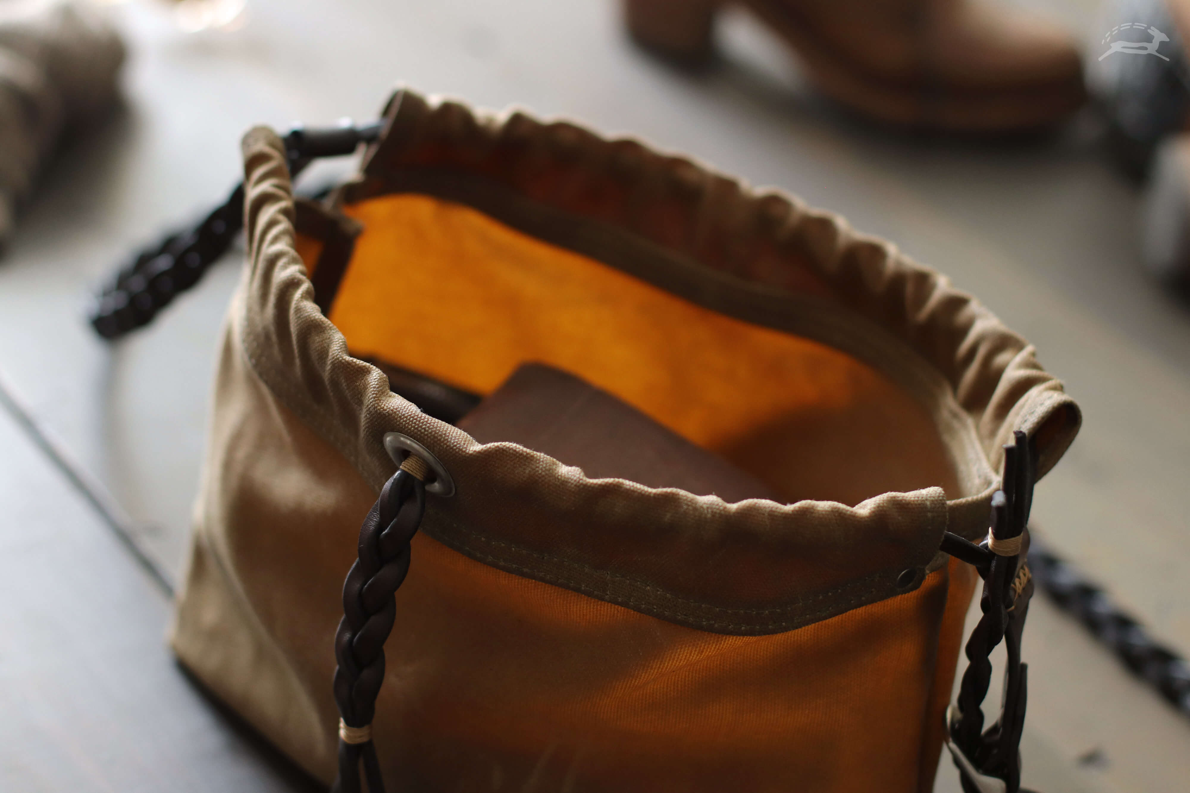 clutch purse in waxed cotton canvas - OCHRE handcrafted