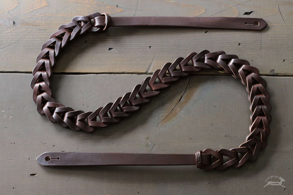 dark brown braided guitar strap - OCHRE handcrafted