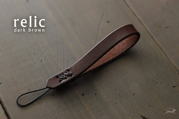 dark brown leather camera wrist strap - OCHRE handcrafted