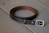 dark brown skinny leather belt - OCHRE handcrafted