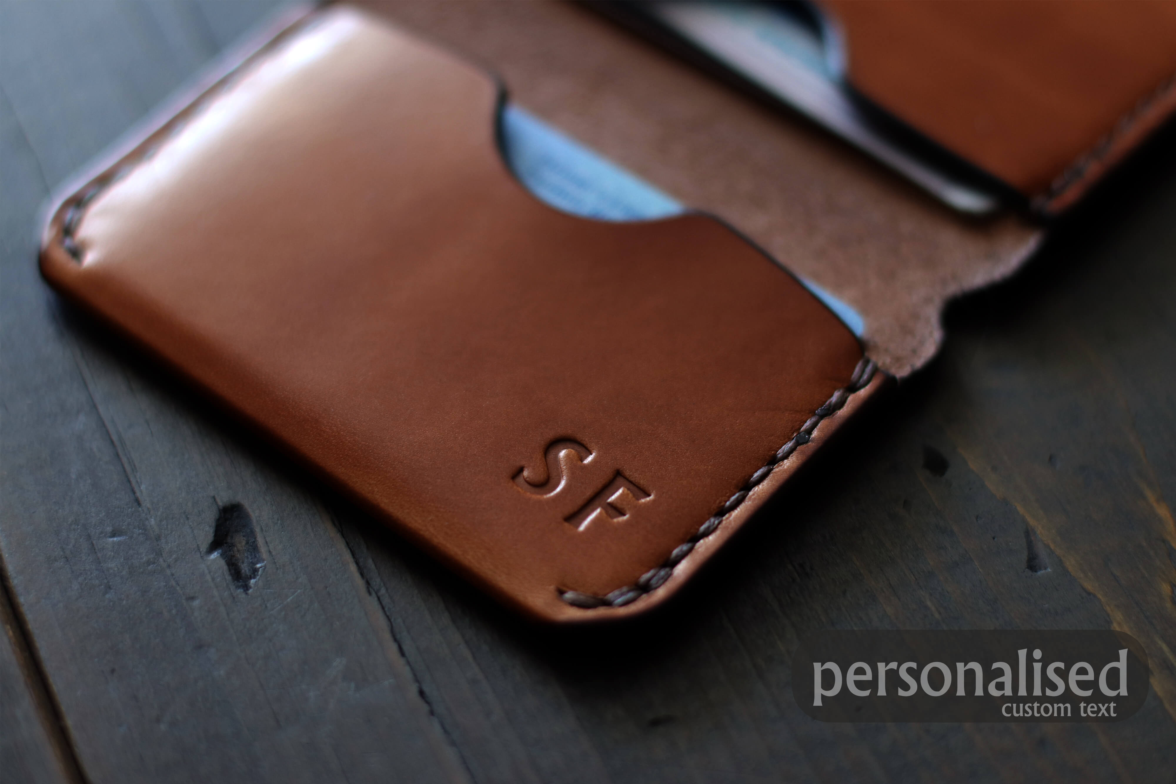 engraved leather wallet - OCHRE handcrafted