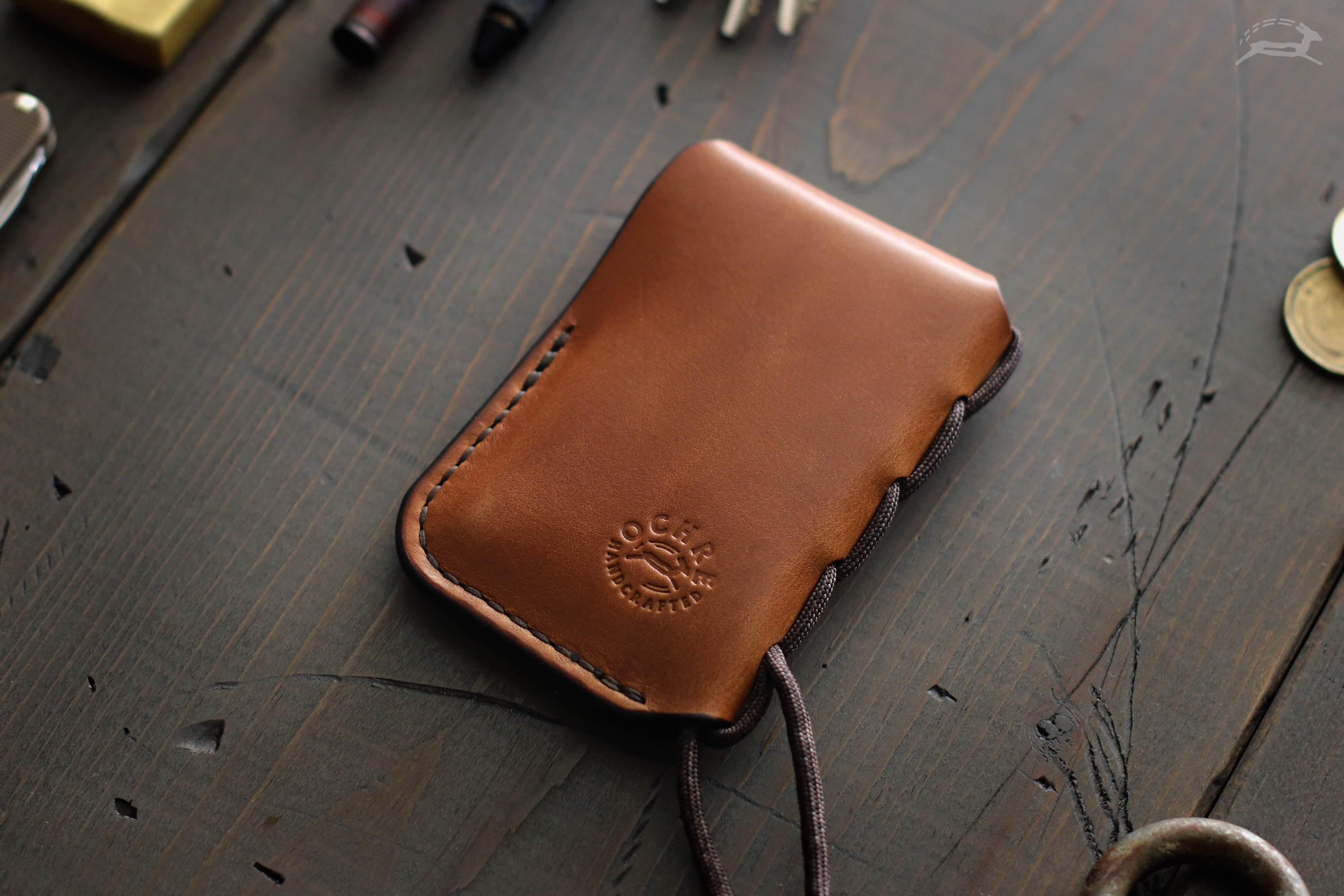 handmade wallet tan brown leather - OCHRE handcrafted