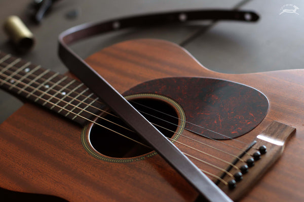 leather guitar strap handmade premium leather - OCHRE handcrafted