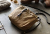 leather and canvas purse for women - OCHRE handcrafted