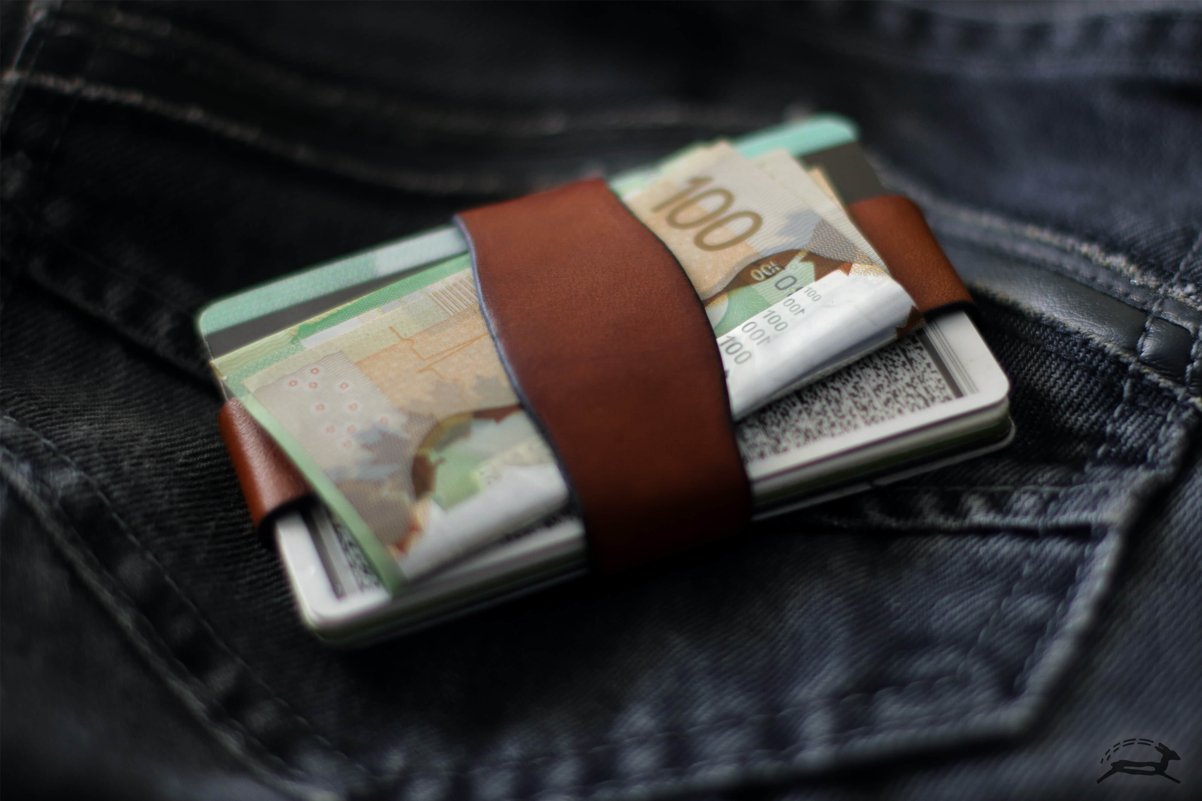 leather card holder money clip - OCHRE handcrafted
