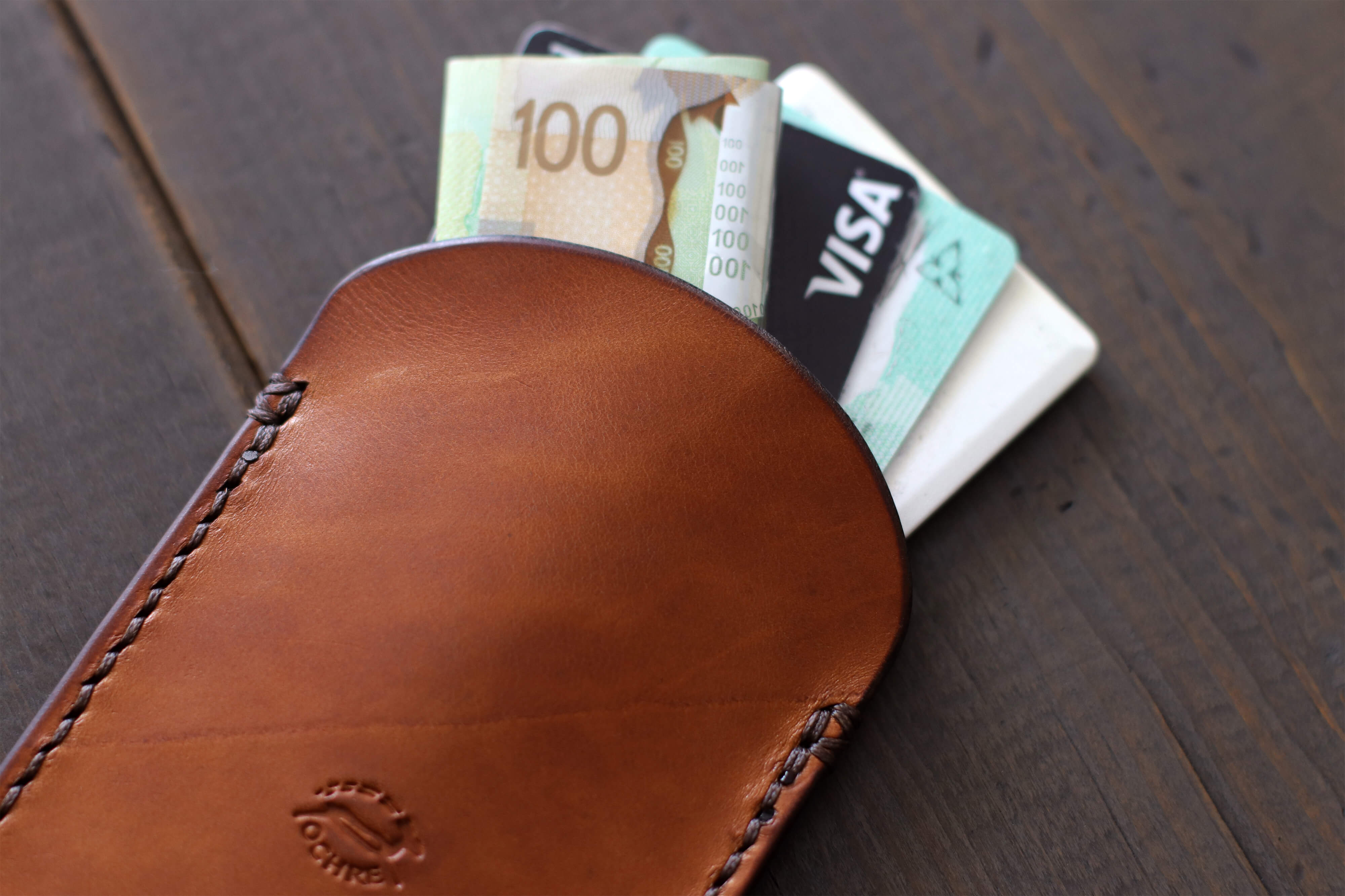 leather wallet with cards and cash - OCHRE handcrafted