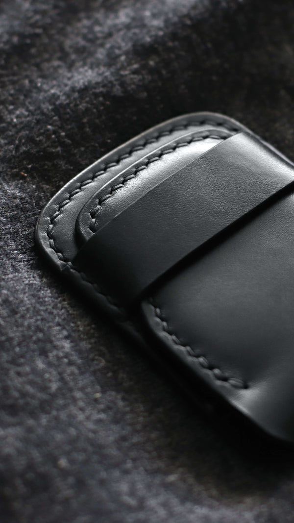 RUGGED BLACK LEATHER MINIMALIST WALLET