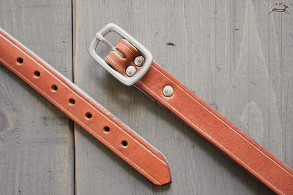 simple minimalist ladies belt tan leather - OCHRE handcrafted