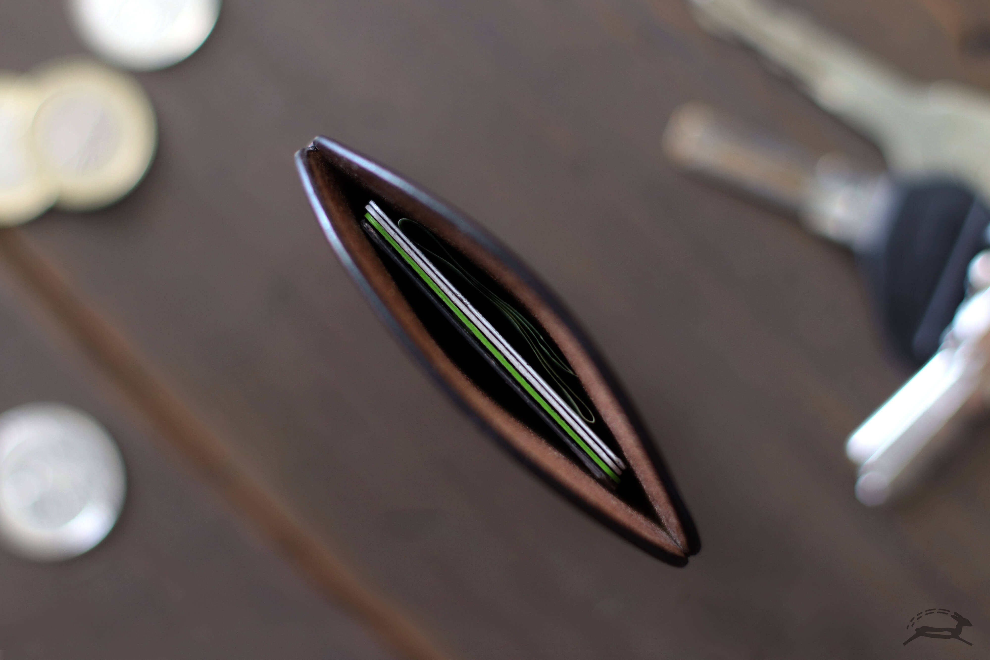 slim leather edc wallet - OCHRE handcrafted