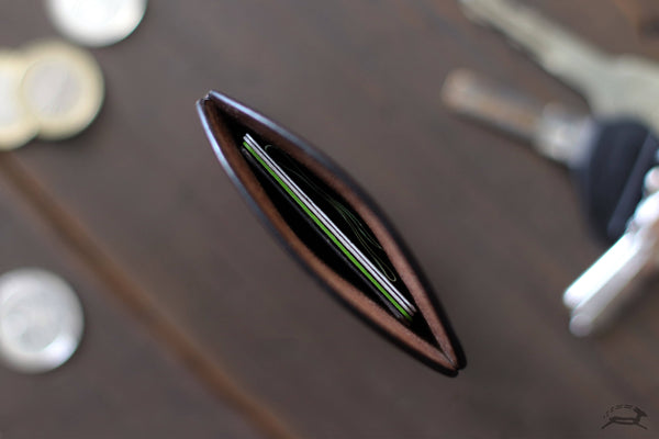 slim leather edc wallet - OCHRE handcrafted
