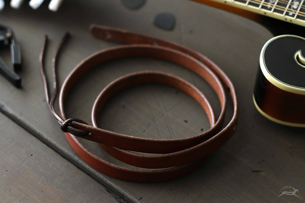 tan leather mandolin strap - OCHRE handcrafted