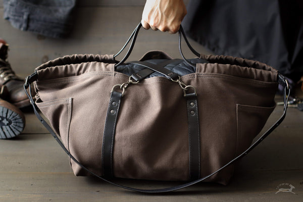 waxed canvas duffel tote - OCHRE handcrafted