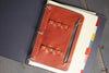 Binder pencil case leather - OCHRE handcrafted