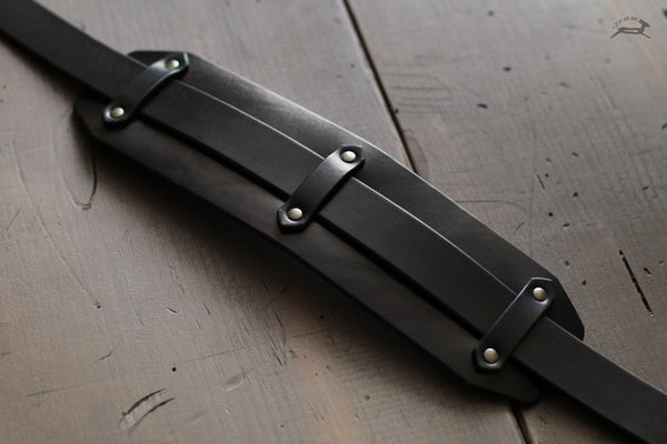 Black Leather Guitar Strap